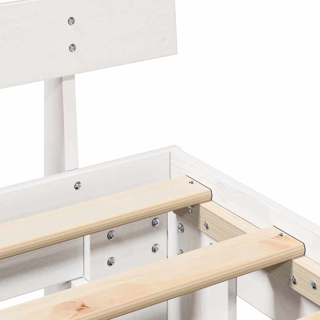 Bed Frame with Headboard White 200 x 200 cm